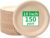 RACETOP Compostable Paper Plates 10 Inch [150 Pack], Disposable Biodegradable Heavy Duty Paper Plates, Made of Natural Sugarcane Fibers, Unbleached Brown, Round