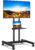 Rfiver Mobile TV Cart Rolling TV Stand for 32-83 Inch Screens up to 110lbs, Portable TV Stand on Wheels with Height Adjustable Shelf, Outdoor TV Stands Mount for Home Office MAX VESA 600x400mm, Black