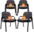 CLATINA Big & Tall 500 lbs Waiting Room Guest Chair, Leather Office Reception Chair No Wheels with Padded Arms for Elderly Home Desk Conference Room Lobby Side Salon Clinic, Black(4 Pack)