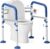 Foldable Toilet Safety Rails for Seniors – Adjustable Toilet Safety Frame & Toilet Handles for Elderly & Disabled, Fits Most Toilets, 350lb Capacity, Blue