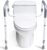 Toilet Safety Rails for Elderly Adults – Adjustable Bathroom Toilet Safety Frame with Handles – Stand Alone Toilet Grab Bar for Senior, Handicap & Disabled,Fits Most Toilets, White, TRX-8002