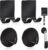 Diesisa Razor Holder 304 Stainless Steel for Shower + Adhesive Sticky Heavy Duty Waterproof Wall Hooks, Premium for Hanging Towels, Coat, hat (2+2 Pack) – Black