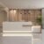 Reception Desk – Modern Front Desk, Checkout Counter, Retail Counter with Hidden Lighting, Customizable Logo, No Assembly Required, Perfect for Professional Spaces (Off White,88″)