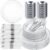 350PCS Clear Plastic Plates with Silver Trim for 50 Guests, Disposable Dinnerware Set for Party & Wedding, Includes 100 Plastic Plates, 50 Pre Rolled Napkins with Silver Silverware, 50 Cups
