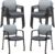 CLATINA Mesh Back Stacking Arm Chairs with Upholstered Fabric Seat and Ergonomic Lumbar Support for Office School Church Guest Reception (WithWheels Gray- 8 Pack)