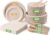 300 Pack Paper Plates Set Party Supplies Severs 50 Guests Disposable Party Plates Sugarcane Forks Knives Spoons Heavy-Duty Paper Plate Bagasse Natural Compostable Eco-Friendly Birthday Wedding