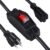 Outdoor Waterproof On/Off Switch Extension Cord, Heavy Duty 125v/250v Black SJTW Cord (1.5 Ft, Black)