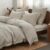 Simple&Opulence 100% French Flax Linen Duvet Cover Set with Embroidery Washed – 3 Pieces (1 Duvet Cover with 2 Pillow Shams) with Button Closure Soft Breathable Farmhouse – Linen, King Size