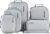 Aerotrunk Ultralight Compression Packing Cubes – Lightweight Travel Organizers for Suitcases and Luggage (6-Pack, Light Grey)