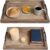 Besti Rustic Vintage Food Serving Trays (Set of 2) | Nesting Wooden Board with Metal Handles | Stylish Farmhouse Decor Serving Platters | Large: 15 x2 x11 – Small: 13 x2 x9 inches (Rustic Burnt)