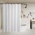 Sustainable Shower Curtain Liner, Recycled Polyester Material, Eco Friendly, Non Plastic & Freon-free Washable Fabric Shower Curtain Liner with Magnets, 72″x72″ Shower Liner for Bathroom, White