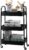 SETTFRFE 3 Tier Metal Utility Cart with Wheels,Rolling Storage Cart for Office,Dorm,Kitchen,Black