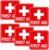 6PCS Self-Adhesive First Aid Sticker, 6.06×6.06in Waterproof First Aid Sign Medical Stickers, Red White First-Aid Patch for Home, Car, Office, or Commercial Emergency First-Aid Kit Supplies
