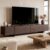 AIEGLE 95.1″ W TV Stand with 4 Flip-Down Drawers, Modern Entertainment Center with Storage, Media Console Table TV Cabinet, Dark Brown