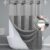 Grey Shower Curtain and Liner Set – 230GSM Waffle Weave Textured Heavy Duty,Hotel Luxury Weighted Bath Curtain,71W x 74H