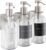 Shower Shampoo Dispenser Wall Mounted – 3 Refillable 16.9 oz Clear Bottles with Stainless Steel Pumps & No-Drill Adhesive Holders – Soap Dispenser Set for Bathroom (3 X Clear/Silver)