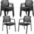 CLATINA Mesh Back Stacking Arm Chairs with Upholstered Fabric Seat and Ergonomic Lumbar Support for Office School Church Guest Reception Black 8 Pack Set New Version