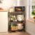 Rolling Kitchen Microwave Cart, 3 Tier Microwave Table Stand with Storage, Kitchen Utility Cart on Lockable Wheels, Small Coffee Cart Shelf Rack Organizer for Living Room Office, Balcony