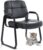 CLATINA Big & Tall Waiting Room Guest Chair with Bonded Leather Padded Arm Rest and Sled Base for Office Reception Lobby and Conference Desk, Black