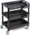 ELAFROS Multi-Use Utility Cart – 32.4×18.3 Heavy-Duty Service Cart with 3 Deep Shelves, Industrial-Grade Tool Cart Mobile Organizer, Rolling cart Holds up to 500 lbs, Black