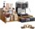 Coffee Station Organizer with K Cup Holder, 28 Pod Capacity,3-Tier Syrup Rack with Coffee Pod Holder Drawer, Coffee Bar organizer Countertop for Accessories,Rustic Brown