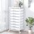 Rolling Storage Cart with Drawers,Utility Cart With 8 Drawers and Wooden Tabletop,Rolling Drawer Cart,Storage Drawer Cart for Living Room,Classroom,Bedroom,Bathroom,Dorm,Office,White