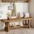 Solid Wood Entryway Bench, 55″ End of Bed Bench, Long Indoor Dining Seat for Hallway, Bedroom, Living Room, Dining Room, Easy Assembly, Brown