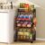 Can Organizer for Pantry – Rolling Snack Cart, Multi-Layer Soda Can Organizer for Pantry, Mobile Beverage Storage Rack with Wheels, Versatile Metal Shelf for Kitchen and Office, Black Brown