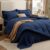 Bedsure 7 Pieces King Comforter Set Premium Series, Hotel Luxury Soft Bed in a Bag, Goose Down Alternative, Safe for Sensitive Skin Bedding Comforter All Season Medium Warmth, Navy Blue King Size