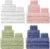 Peryiter 100% Cotton Bath Towel Set of 48(4 Colors)-12 Bath Towels, 24 Hand Towels, 12 Wash Cloths, Soft, Highly Absorbent for Hotel Spa Family (Multi-Color)