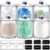 SheeChung 6-Pack Clear Acrylic Apothecary Jars with Labels – (3) 10oz & (3) 12oz Qtip Holder Set – Shatterproof Bathroom Vanity Organizer for Cotton Swabs, Balls, Pads – Minimalist Decor