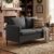 TYBOATLE Linen Fabric Modern Small Loveseat Sofa Couch for Living Room, 51″ W Little Upholstered 2-Seater Mini Love Seats w/Iron Legs for Small Space, Apartment, Bedroom, Dorm, Office (Dark Grey)