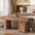 Thickened Solid Wood Bench, 47″ Rustic Farmhouse Entryway Bench with Artistic Legs, Heavy Duty Dining Bench for Kitchen, Living Room, Hallway, End of Bed, Natural Wood