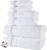 NOVA Luxury Linen – Hotel Quality Turkish Towel Set for Bathroom (6 Pcs Towel Set, Pure White)