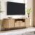 OKD Luxury 70″ Fluted TV Stand, Modern Chic Entertainment Center for TVs Up to 80 inches, TV Console with Faux Marble Top, Curved Profile Design, Media Console for Living Room, Natural Oak