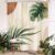 Glawry Boho Sage Green Shower Curtain 60Wx72L Inches, Abstract Bohemian Mid Century Bathroom Curtains, Plant Botanical Palm Leaf Cute Decor Fabric Shower Curtain Set Bathroom Rugs Waterproof 12 Hooks