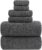 YTYC Towels, 39×78 Inch Oversized Bath Sheets for Adults Luxury Extra Large Bath Towels Sets of 6 Super Soft Shower Towels for Bathroom Microfiber 80% Polyester(Charcoal Grey,6 Piece)