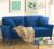 69″ Loveseat Sofa, Velvet Small Couches for Small Spaces, Love Seat Couches with 2 Pillows, Tool-Free Setup Loveseats, 700lb Load Sofas for Living Room, Mini Couch for Bedroom, Comfy Sofa Couch, Blue