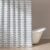 Amazon Basics Geometric Jacquard Fabric Shower Curtain for Bathroom, Lightweight, Waterproof and Washable, 72″ W x 72″ L, Grey Striped