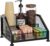 SWTYMIKI Coffee Bar Organizer for Countertop – Space-Saving Kcup Organizer with Tiered Shelves, Countertop Coffee Station for Pods, Sugar, Syrup, Cups, Stirrers, Mesh Condiment Storage