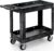 YITAHOME Utility Cart on Wheels, Plastic Tool Cart 550 lbs Capacity Service Cart, 40 x 17 Inch 2 Shelf Extra Heavy Duty Rolling Work Carts for Warehouse, Garage, School & Office, Cleaning, Black