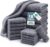 Casa Platino Cotton Towels Set for Bathroom – 18 Pc Family Pack – Super Soft & Quick Dry – 6 Bath, 6 Washcloth, 6 Hand Towels – Oeko TEX Certified, Machine Washable & Durable – Cool Grey