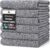 Homaxy Premium Kitchen Towels(18”x 28”, 6 Pack), Large Cotton Kitchen Hand Towels, Flat and Terry Dish Towels, 380 GSM Highly Absorbent Tea Towel Set with Hanging Loop, Grey